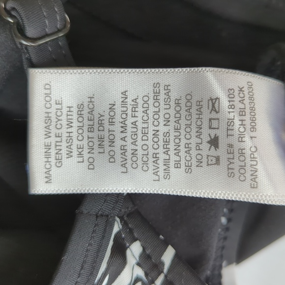 Time and Tru Mesh Floral One Piece Swimsuit XL Black White FLAW 16/18 - Picture 4 of 16